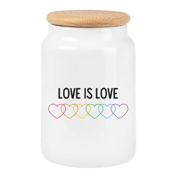 Pride Month LGBT - Liebe ist Liebe - Keksdose mit Holzdeckel - Weiß - Vorne
