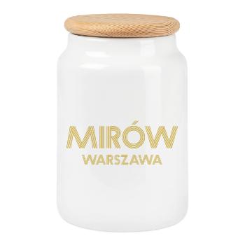 MIROW Warszawa Warsaw Warschau - Keksdose mit Holzdeckel - Weiß - Vorne