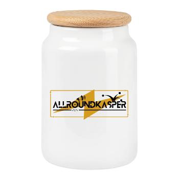 Allroundkasper - Keksdose mit Holzdeckel - Weiß - Vorne