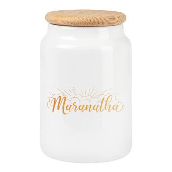 Maranatha - Cookie Jar with Wooden Lid - white - Front