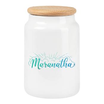 Maranatha - Cookie Jar with Wooden Lid - white - Front