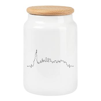 design_missing_request - Cookie Jar with Wooden Lid - white - Front