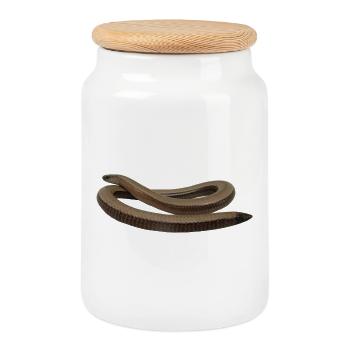 Blindworm - Cookie Jar with Wooden Lid - white - Front