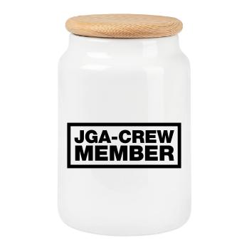 Enterrement de vie de garçon membre de l’équipe Element Top (Bachelor Party MC Rocker Design) - Boîte à biscuits avec couvercle en bois - blanc - Devant