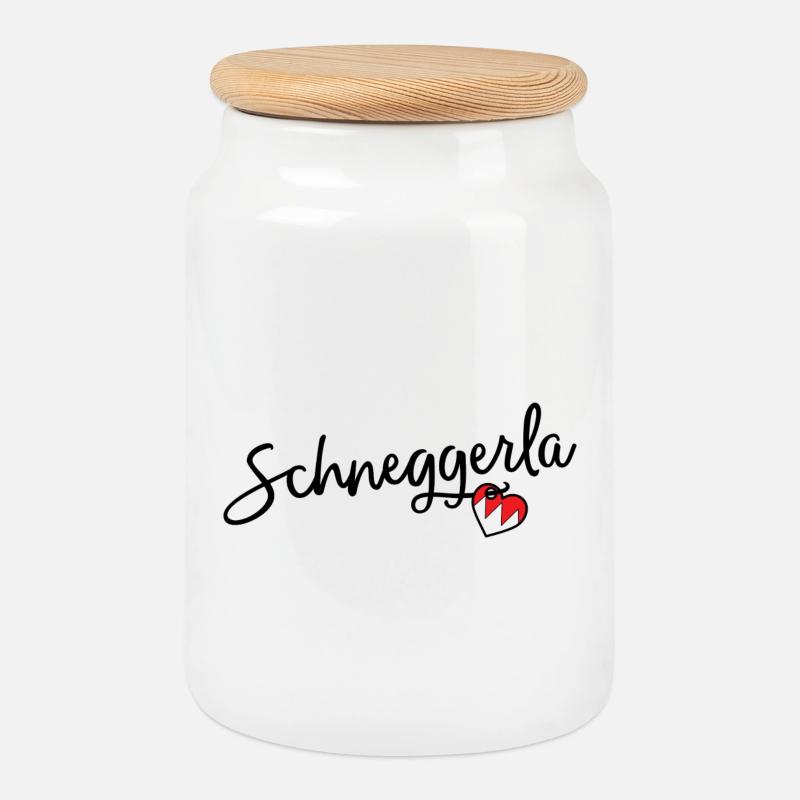 Schneggerla - Keksdose mit Holzdeckel - Weiß