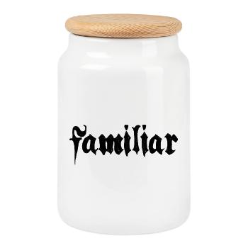 Familiar confidant - Cookie Jar with Wooden Lid - white - Front