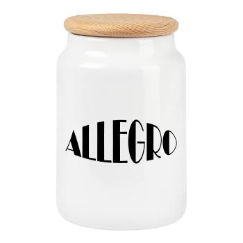 Allegro - Cookie Jar with Wooden Lid - white - Front