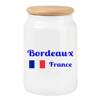 Bordeaux Frankreich - Stilvolle Drucke - Keksdose mit Holzdeckel - Weiß - Vorne