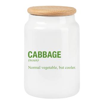 CABBAGE - Cookie Jar with Wooden Lid - white - Front