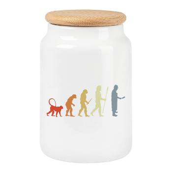 Butcher Development - Cookie Jar with Wooden Lid - white - Front