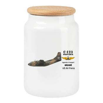 C-123 Provider - Keksdose mit Holzdeckel - Weiß - Vorne