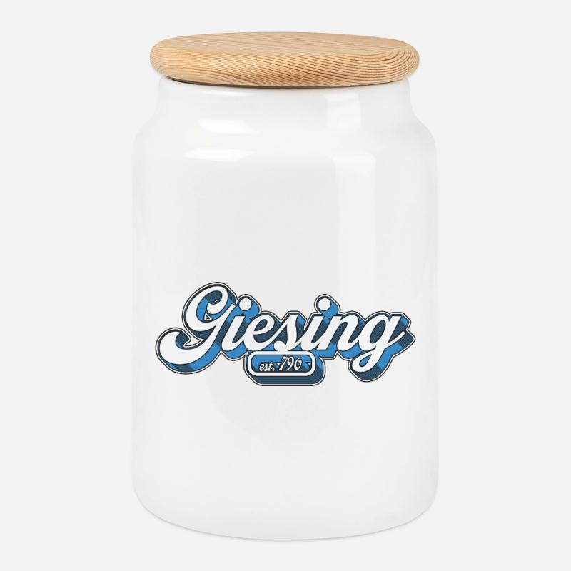 Giesing est. 790 Retro Giasing München Minga 089 - Keksdose mit Holzdeckel - Weiß