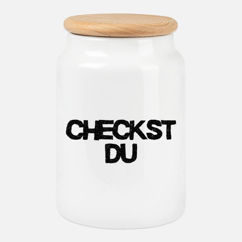 Checkst Du - Jugendwort  - Keksdose mit Holzdeckel - Weiß