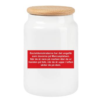 Die satirische Illustration der Sozialdemokraten - Keksdose mit Holzdeckel - Weiß - Vorne