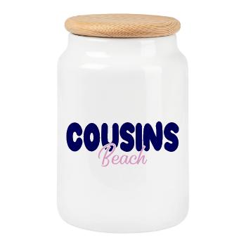 Cousins Beach – Bold & Soft - Keksdose mit Holzdeckel - Weiß - Vorne