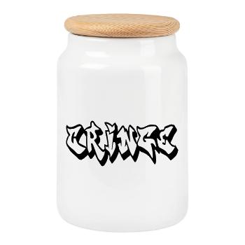 Embarras du fait d’autrui - Boîte à biscuits avec couvercle en bois - blanc - Devant