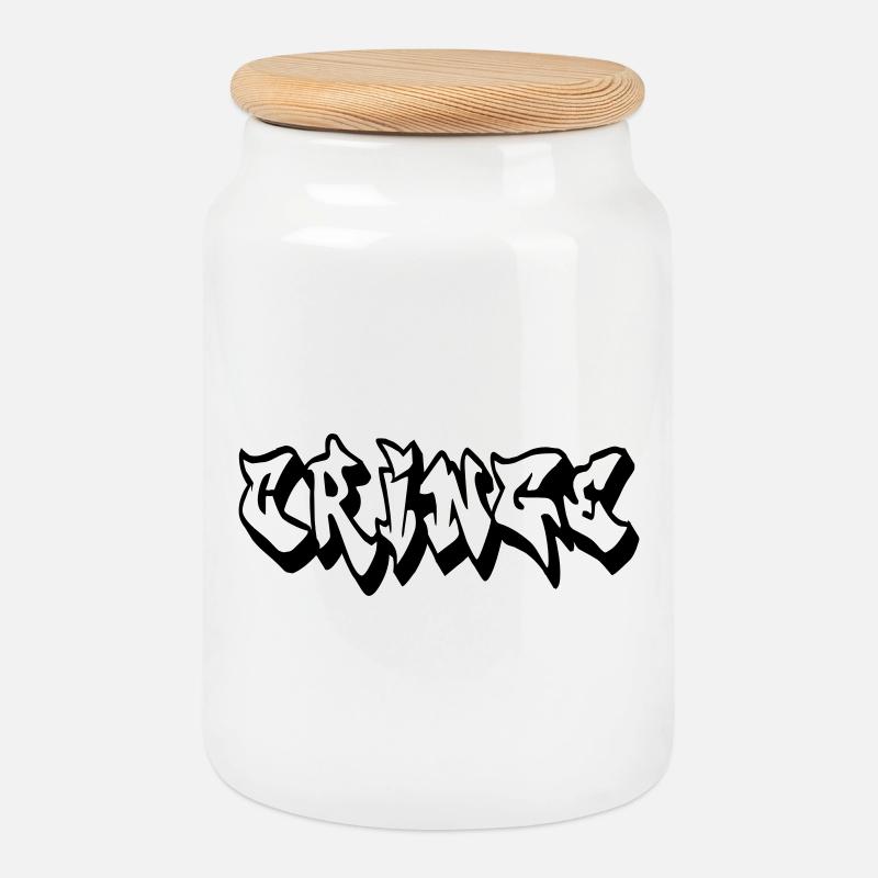 Vicarious embarrassment - Cookie Jar with Wooden Lid - white