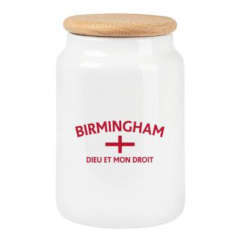 Birmingham Banner Dieu et Mon Droit - Cookie Jar with Wooden Lid - white - Front