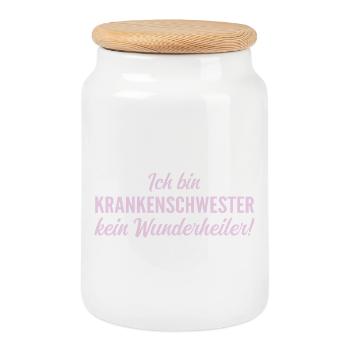 Ich bin Krankenschwester, kein Wunderheiler! - Keksdose mit Holzdeckel - Weiß - Vorne