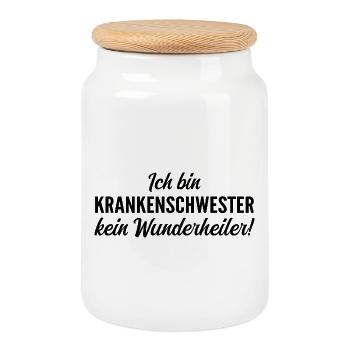 Ich bin Krankenschwester, kein Wunderheiler - Keksdose mit Holzdeckel - Weiß - Vorne