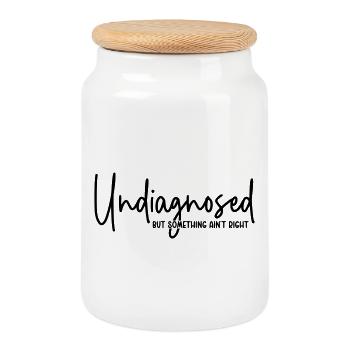 Undiagnosed but something ain't right - Cookie Jar with Wooden Lid - white - Front