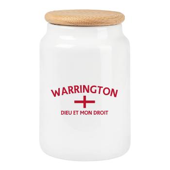 Erbe des Warrington Cross - Keksdose mit Holzdeckel - Weiß - Vorne