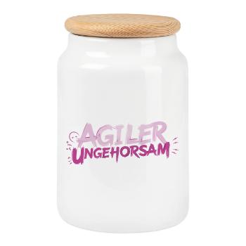 Désobéissance Agile - Déclaration - Boîte à biscuits avec couvercle en bois - blanc - Devant