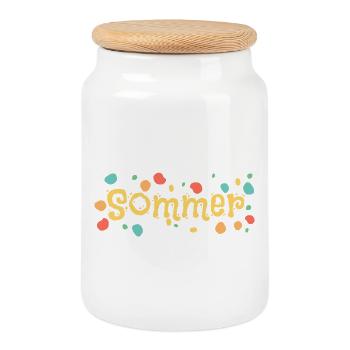 L’été comme l’été - Boîte à biscuits avec couvercle en bois - blanc - Devant
