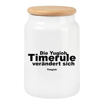 La nouvelle règle de temps - Boîte à biscuits avec couvercle en bois - blanc - Devant