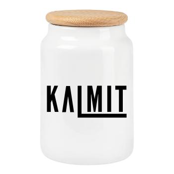 Kalmit naturel - Boîte à biscuits avec couvercle en bois - blanc - Devant