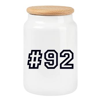 1992 Hashtag 92 - Cookie Jar with Wooden Lid - white - Front