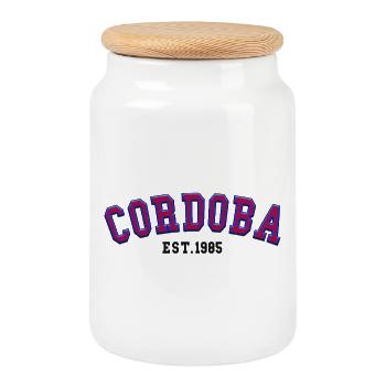 Cordoba Est 1985 - Cookie Jar with Wooden Lid - white - Front
