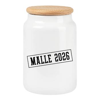 Malle 2026 - Cookie Jar with Wooden Lid - white - Front