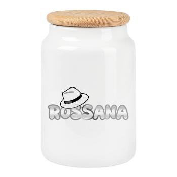 Hat Rossana - Cookie Jar with Wooden Lid - white - Front