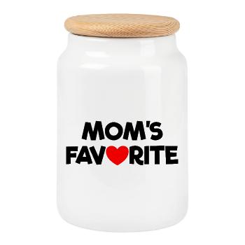 Enfant préféré Chéri de maman Je suis le préféré de maman - Boîte à biscuits avec couvercle en bois - blanc - Devant