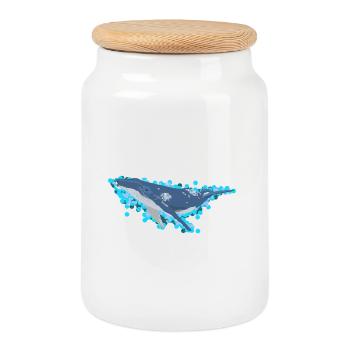 Humpback Whale for Sea Lovers - Cookie Jar with Wooden Lid - white - Front