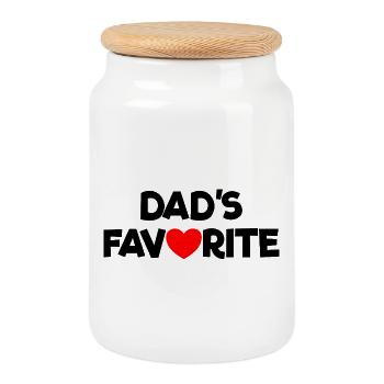 Préféré de papa Je suis le préféré de papa - Boîte à biscuits avec couvercle en bois - blanc - Devant
