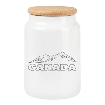 Canada - Cookie Jar with Wooden Lid - white - Front
