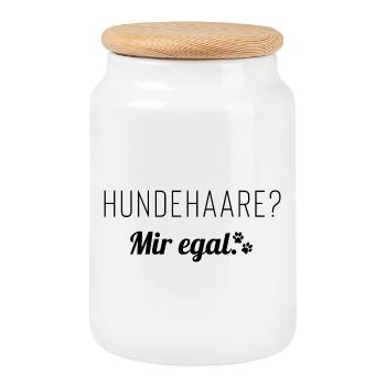 Des poils de chien ? Je m’en fous. Dire pour les chiens - Boîte à biscuits avec couvercle en bois - blanc - Devant