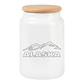 Alaska - Cookie Jar with Wooden Lid - white - Front