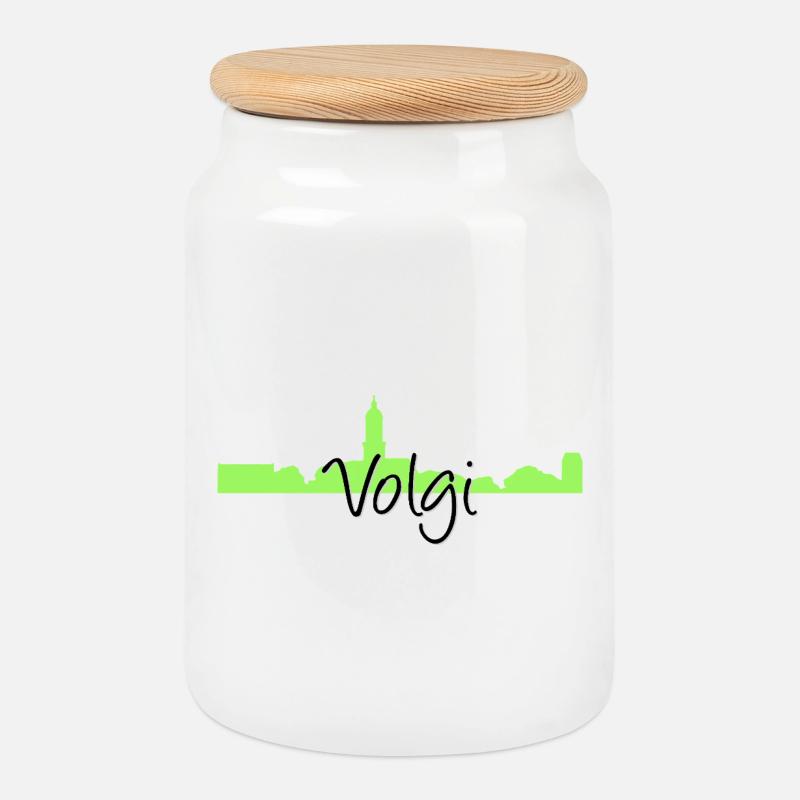 Volkach | Volgi | Mainschleife - Keksdose mit Holzdeckel - Weiß