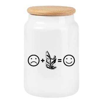 Direct Windsurfing Statement - Cookie Jar with Wooden Lid - white - Front