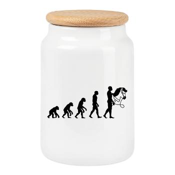 EVOLUTION HOBBYHORSING! STECKENPFERD LIEBE - Keksdose mit Holzdeckel - Weiß - Vorne