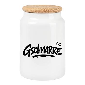 Gschmarre - Keksdose mit Holzdeckel - Weiß - Vorne