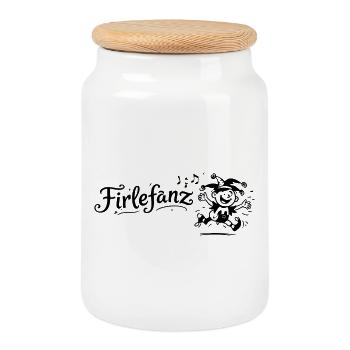 Friperie - Boîte à biscuits avec couvercle en bois - blanc - Devant