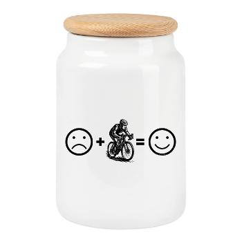 Conception de vélo de route compact pour vélo de route - Boîte à biscuits avec couvercle en bois - blanc - Devant