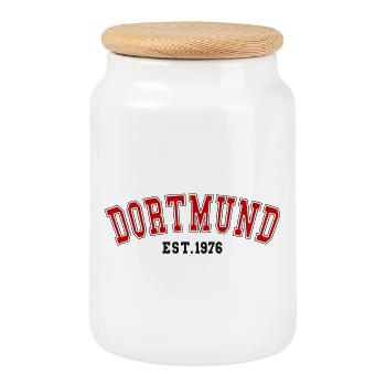 Dortmund Fondé en 1976 - Boîte à biscuits avec couvercle en bois - blanc - Devant