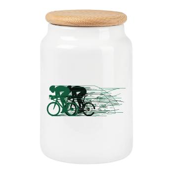 Vélo de route Vélo Vélo Sport Vélo VTT - Boîte à biscuits avec couvercle en bois - blanc - Devant