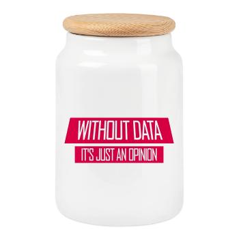 Without Data It's Just An Opinion Statistik Nerd - Keksdose mit Holzdeckel - Weiß - Vorne