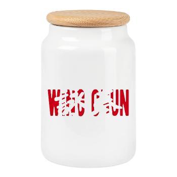 Art martial chinois Wing Chun - Boîte à biscuits avec couvercle en bois - blanc - Devant